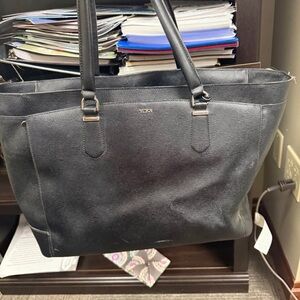 Tumi Black Leather Shoulder Bag